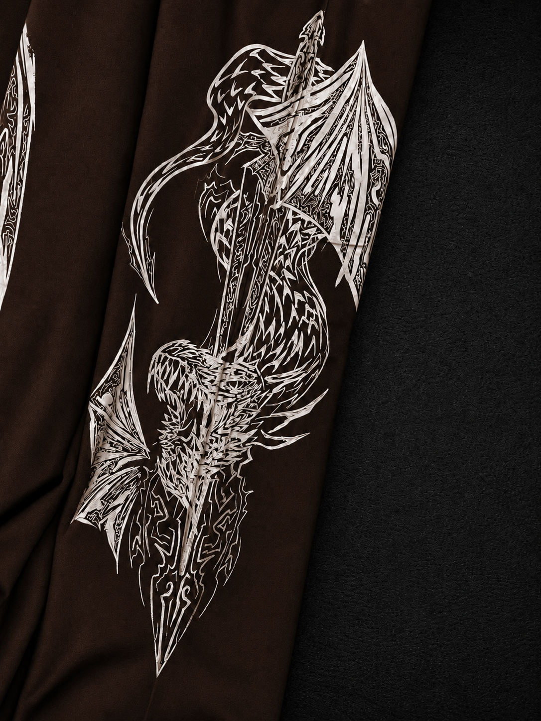 Dragon Baggy Sweatpants [DARK BROWN]