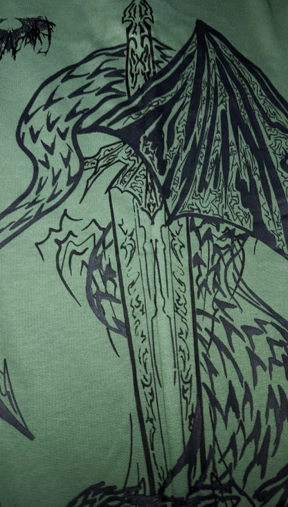 Dragon Baggy Sweatpants [DARK OLIVE GREEN]