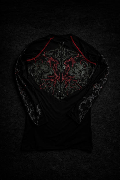 Nocturne Full Body ( uzun kollu) compression Blood Red