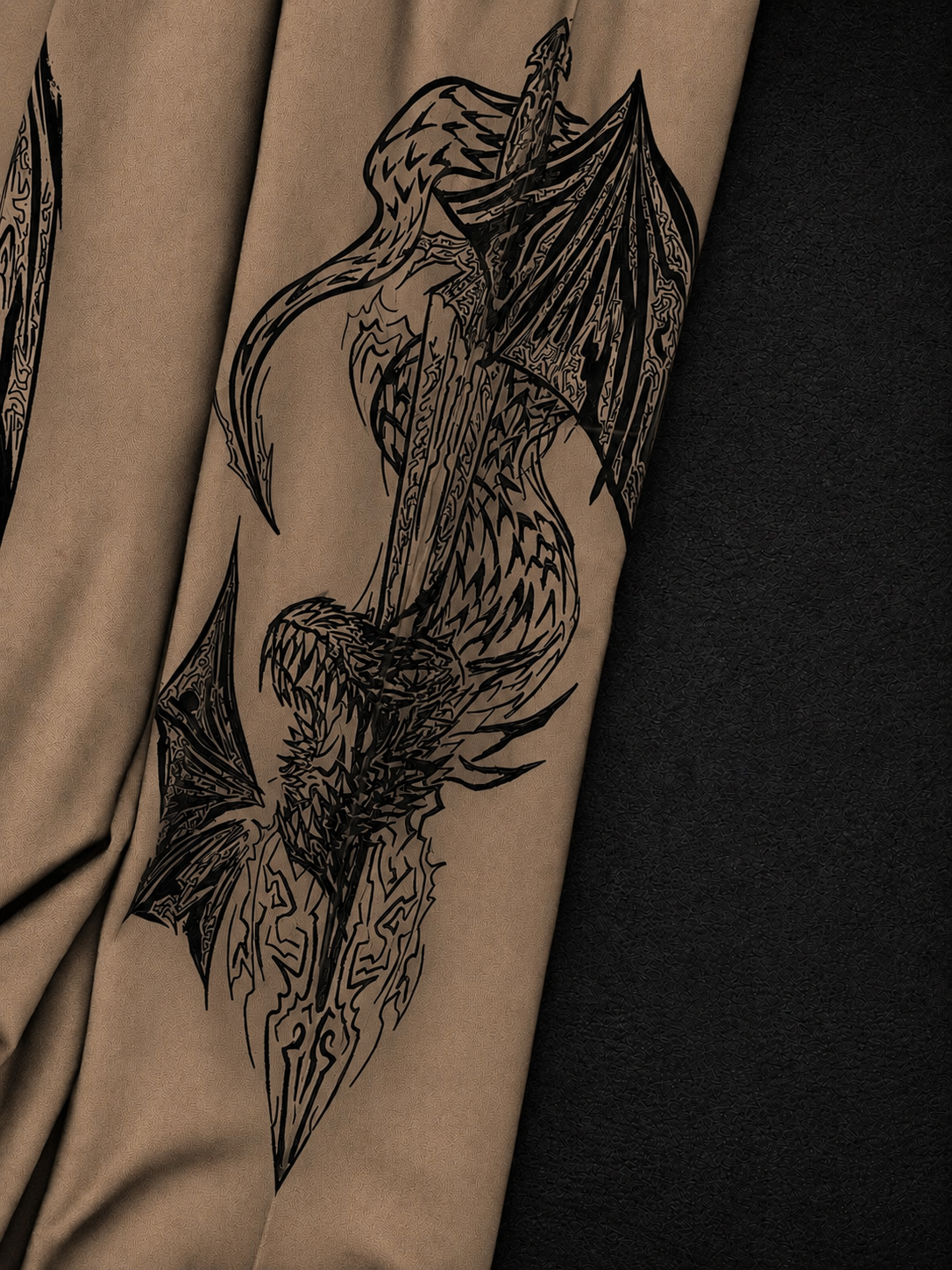 Dragon Baggy Sweatpants [LIGHT BROWN]