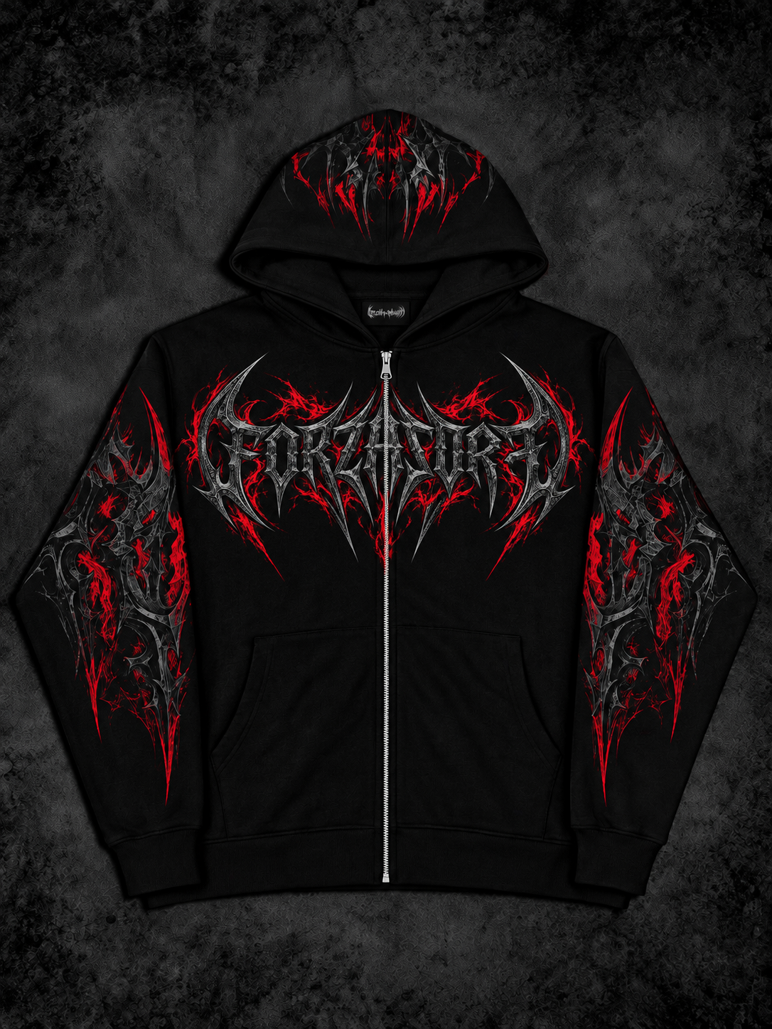 Eclipse Oversized zip-up Hoodie [CRIMSON RED]