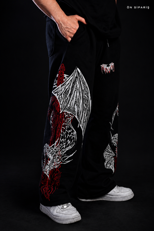 Dragon Baggy Sweatpants [HEAVENLY RED] (Ön Sipariş)