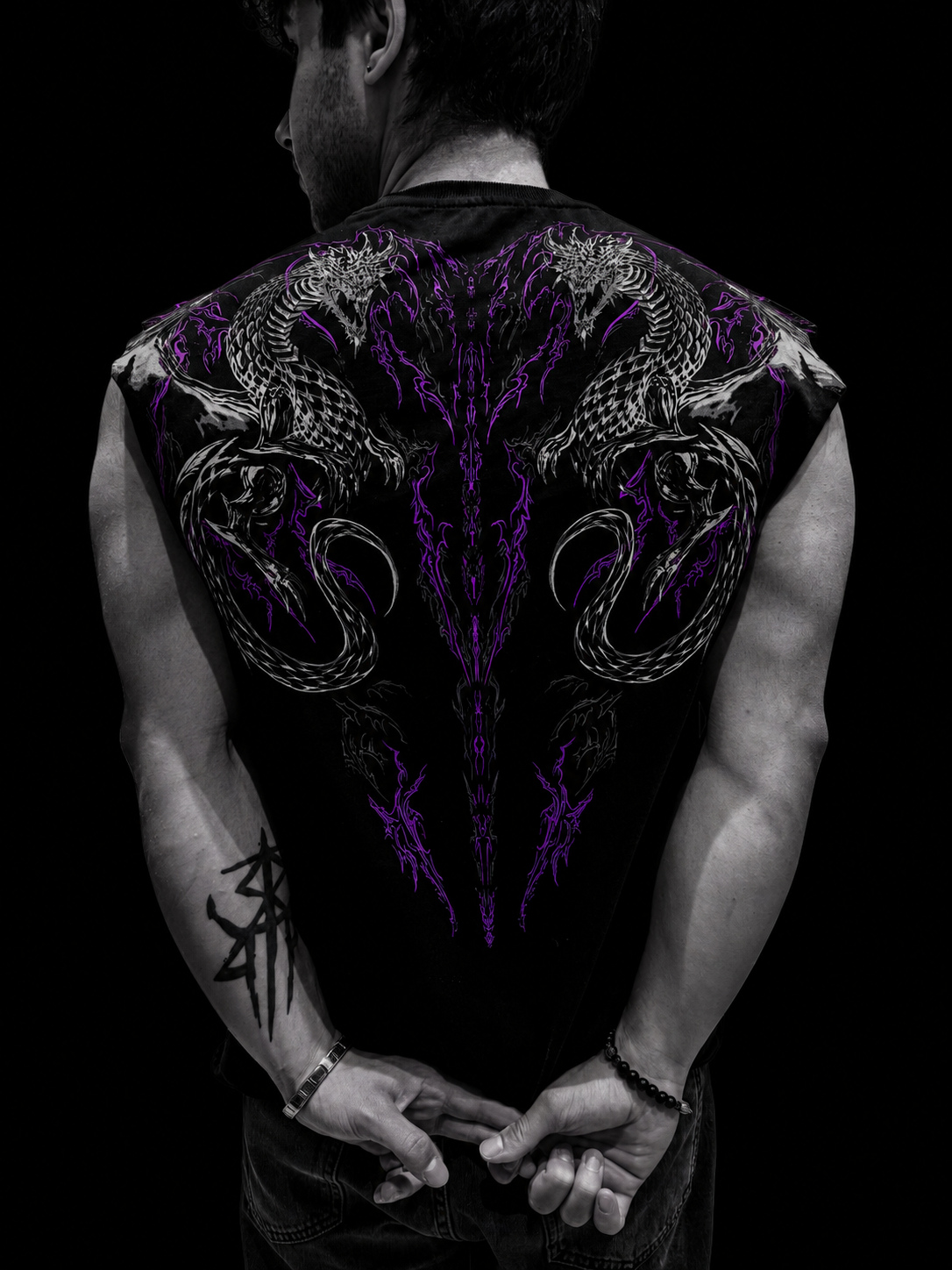 Dragon Oversized Sleeveless T-Shirt [HOLLOW PURPLE]