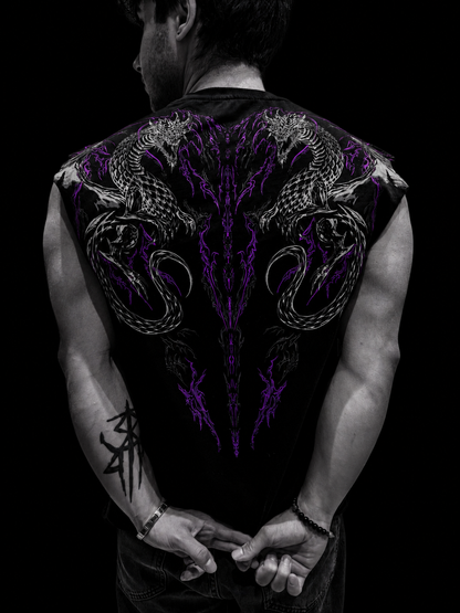 Dragon Oversized Sleeveless T-Shirt [HOLLOW PURPLE]