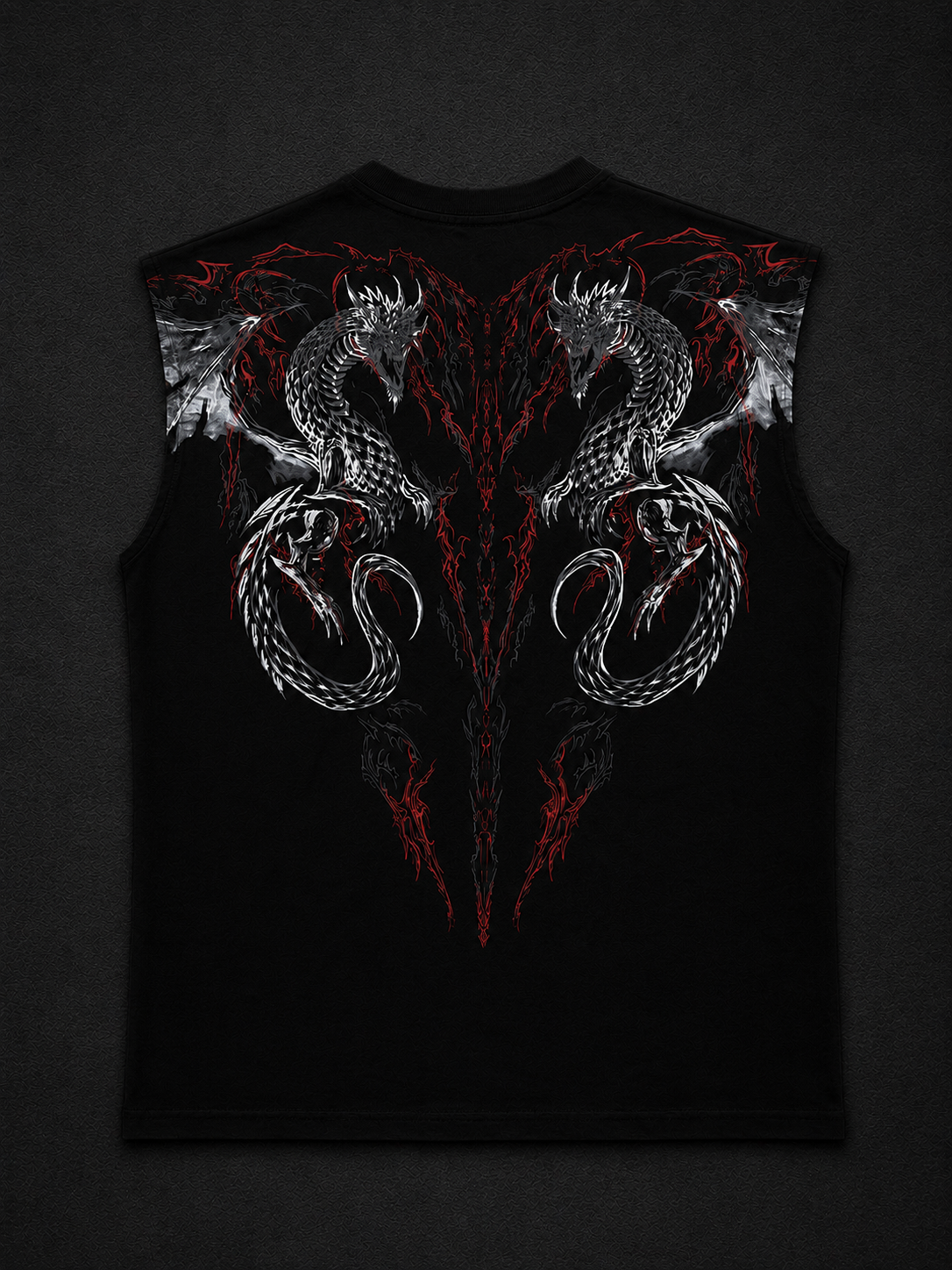 Dragon Oversized Sleeveless T-Shirt  [HEAVENLY RED]