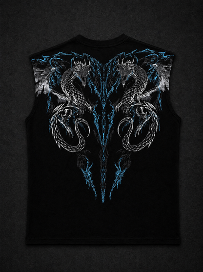 Dragon Oversized Sleeveless T-Shirt  Takım