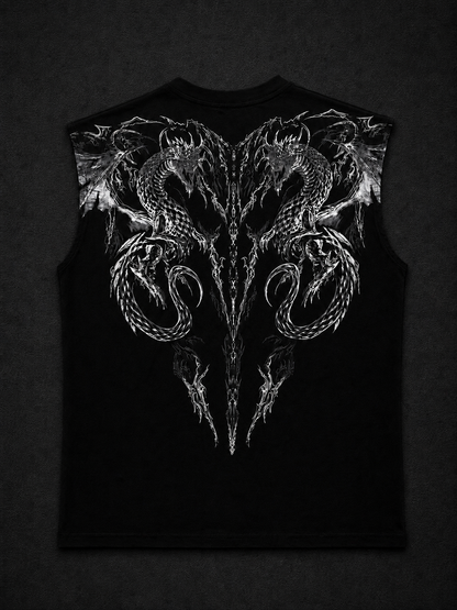 Dragon Oversized Sleeveless T-Shirt  Takım