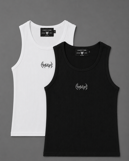 2 Pack Dragon Raw Ribbed Tank Top [WHITE - BLACK]