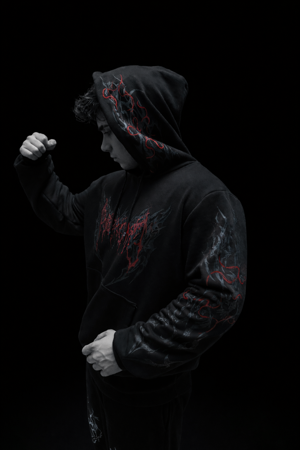 Nocturne Oversize Hoodie Blood Red